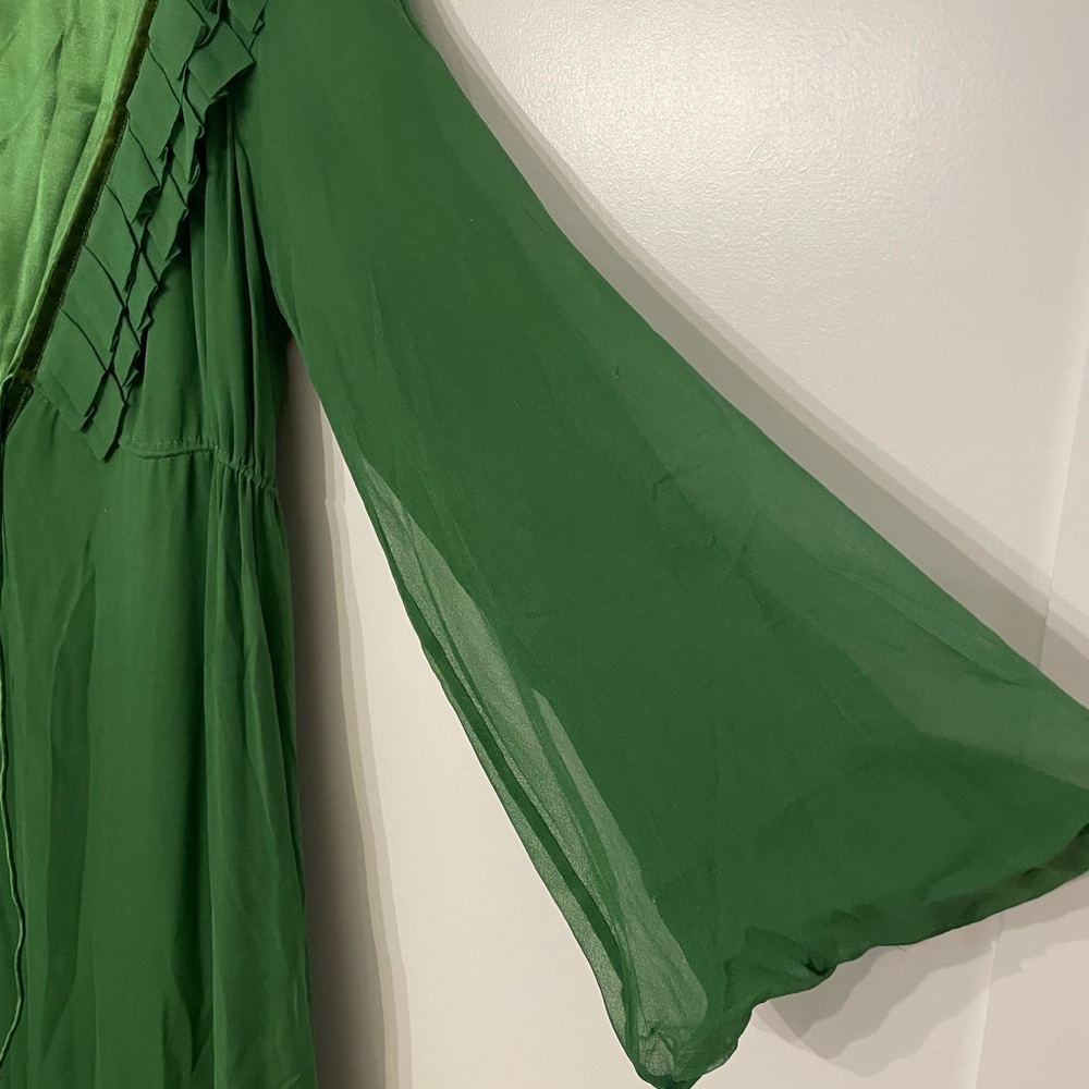 Diane Von Furstenberg 100% Silk Green Dress - Sz 6 - Picture 6 of 11